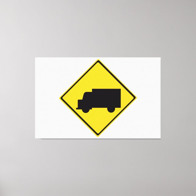 Warnschild für den Straßenverkehr Leinwanddruck (Vorderseite)