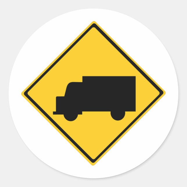 Warnschild für den Straßenverkehr Runder Aufkleber (Vorderseite)