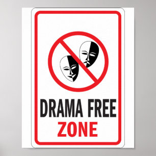 Warnschild für die freie Zone Poster