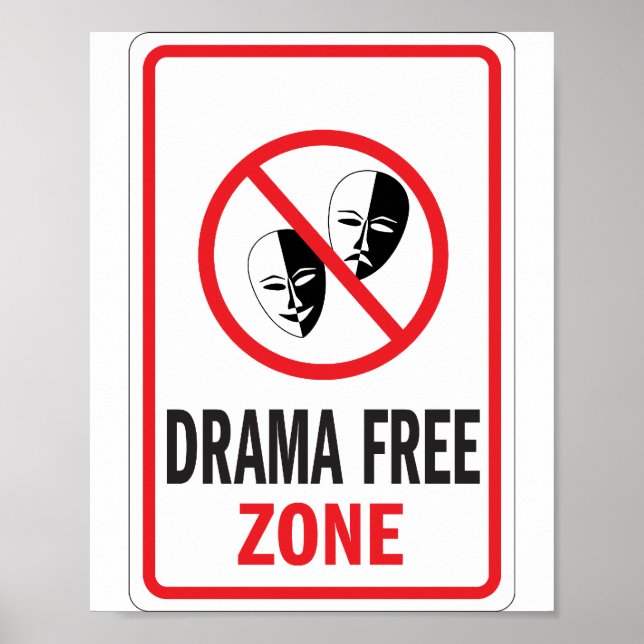Warnschild für die freie Zone Poster (Vorne)