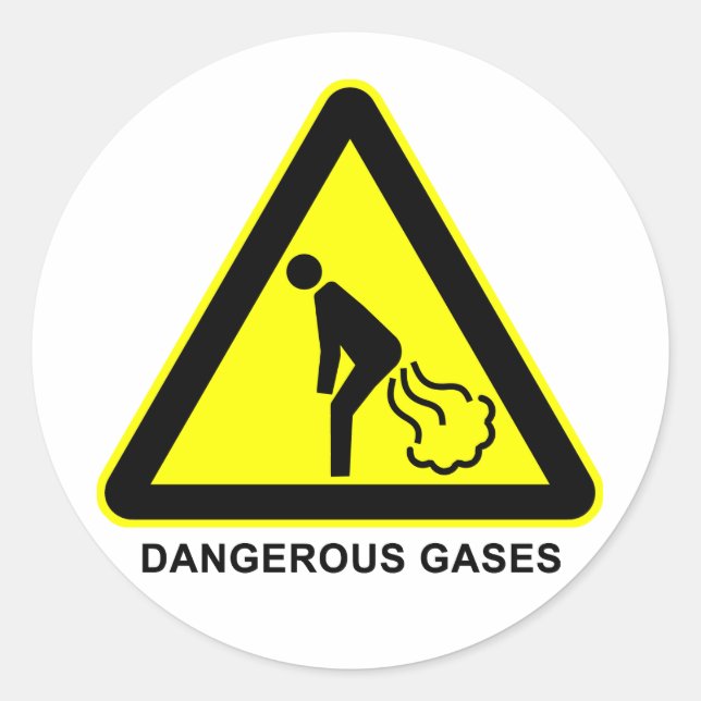 Warnschild für gefährliche Gase Runder Aufkleber (Vorderseite)