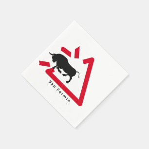 Warnschild für San Fermin Bullenlauf / Encierro: Serviette