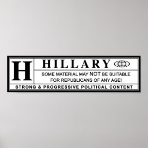Warnschild Hillary Clinton Poster
