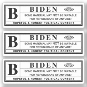 Warnschild Joe Biden Aufkleber
