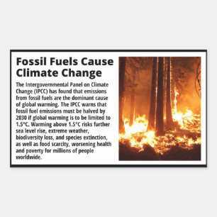 Warnschild zum Klimawandel Rechteckiger Aufkleber