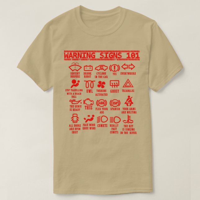 Warnschilder 101 lustige Auto Mechanik für Männer T-Shirt (Design vorne)