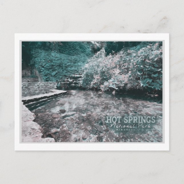 WARNSPRINGS ARKANSAS WATERCOLOR - ARKANSAS US POSTKARTE (Vorderseite)