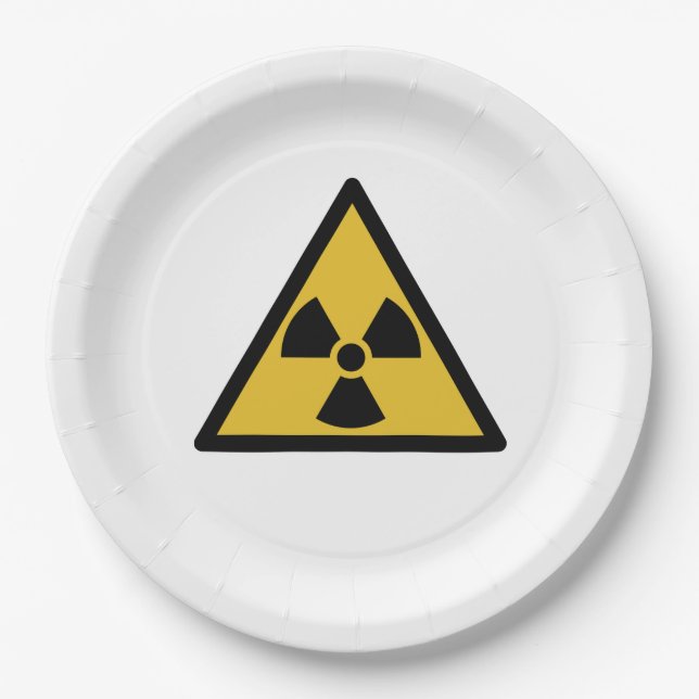 Warnsymbol (Radioaktive Gefahr) Pappteller (Vorderseite)