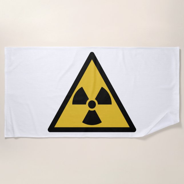 Warnsymbol (Radioaktive Gefahr) Strandtuch (Vorderseite)
