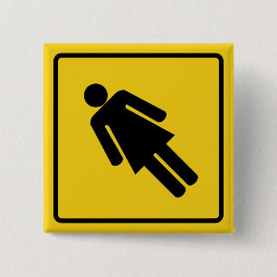 Warntaste für Frauen Button