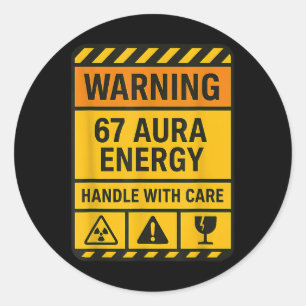 Warnung 67 Aura Energie Vorsichtig Behandeln Sigma Runder Aufkleber