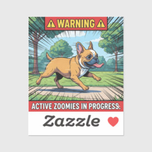 Warnung Aktive Zoomies Französische Bulldogge Lust Aufkleber