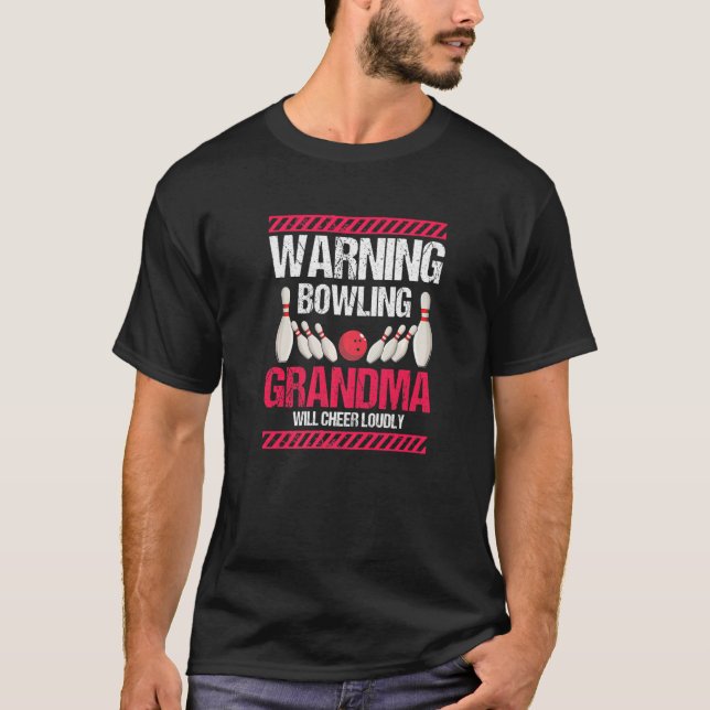 Warnung an Bowling GRANDMA wird lauter Retro Pr T-Shirt (Vorderseite)