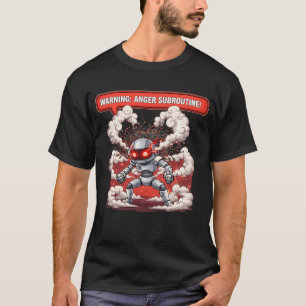 Warnung Ärger Subroutine! Lustige wütende Robotert T-Shirt