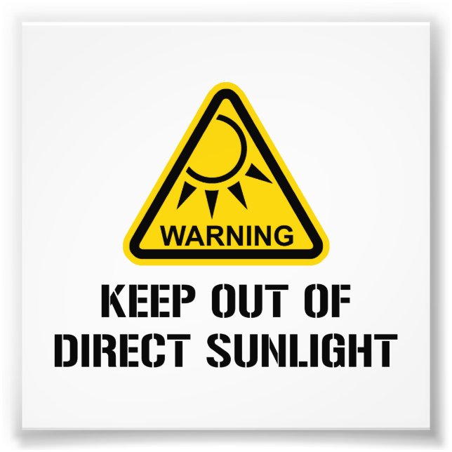WARNUNG - Aus direktem Sonnenlicht Behalten Fotodruck (Vorne)