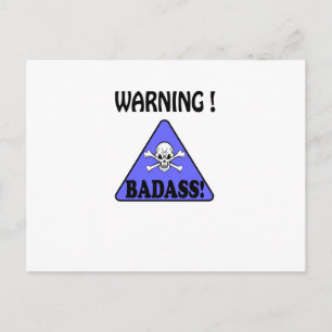 Warnung!Badass Postkarte