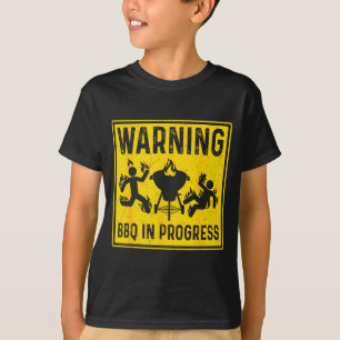 Warnung BBQ im Gange lustig grillen Barbecue T-Shirt