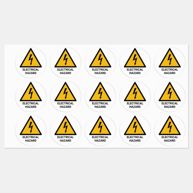 Warnung bei elektrischer Gefahr, Symbol für Elektr Etiketten (Blatt)