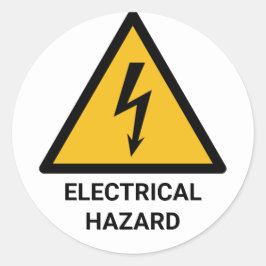 Warnung bei elektrischer Gefahr, Symbol für Elektr Runder Aufkleber