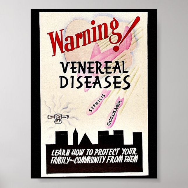 Warnung bei Veneralerkrankungen Poster (Vorne)