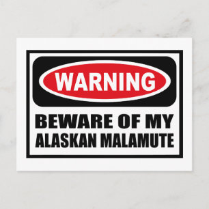 Warnung BEWERTUNG MEINER ALASKAN MALAMUTE Postkart Postkarte