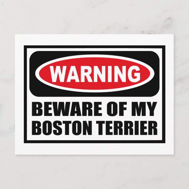 Warnung BEWERTUNG MEINER BOSTON TERRIER Postkarte (Vorderseite)