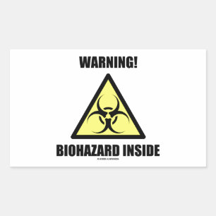 Warnung! Biogefährdung Inside (Spaß der Beschriftu Rechteckiger Aufkleber
