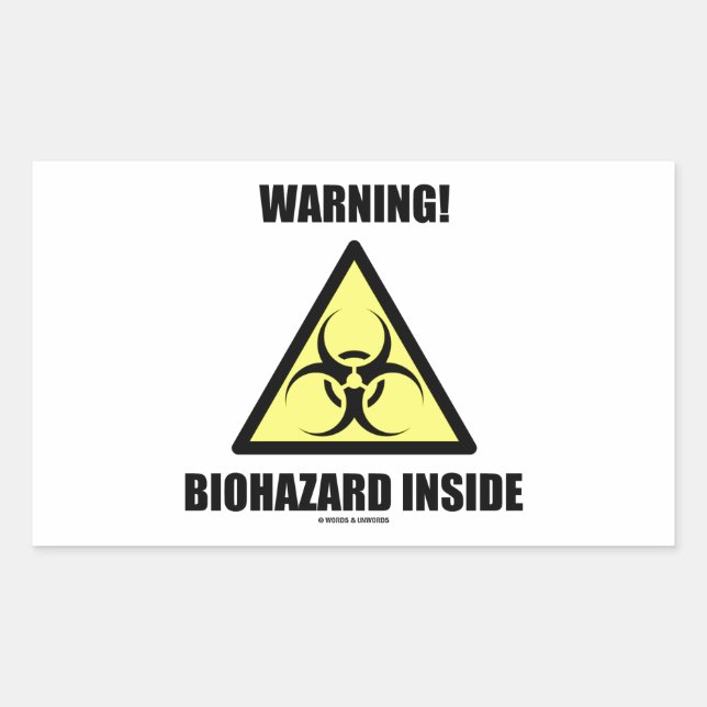 Warnung! Biogefährdung Inside (Spaß der Beschriftu Rechteckiger Aufkleber (Vorderseite)