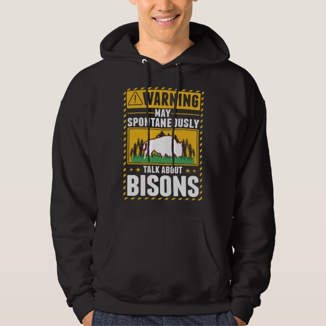 Warnung Bison Wasserbüffel Hoodie (Vorderseite)