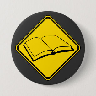Warnung: Bücher stehen vor! Button