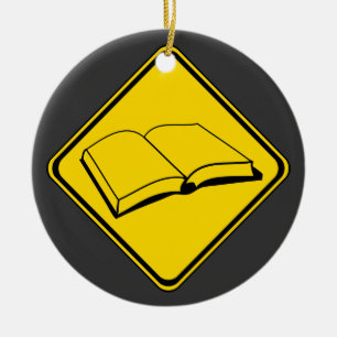 Warnung: Bücher stehen vor! Keramik Ornament