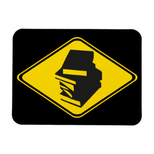 Warnung: Bücher stehen vor! Magnet