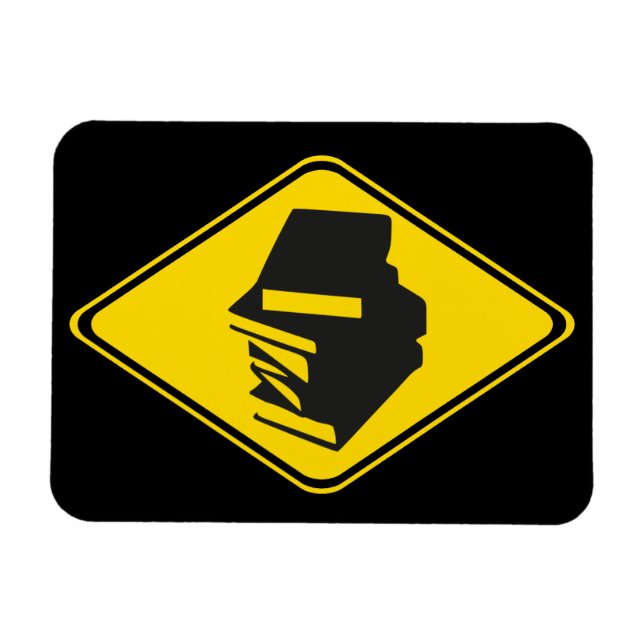 Warnung: Bücher stehen vor! Magnet (Horizontal)