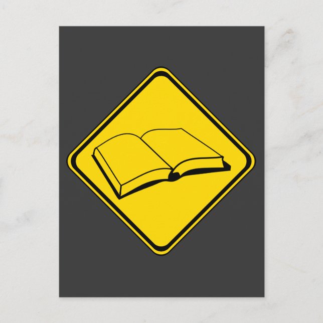 Warnung: Bücher stehen vor! Postkarte (Vorderseite)