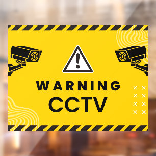 Warnung CCTV-Überwachungskamera Amber Fensteraufkleber