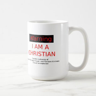 Warnung - christliche weißer Kaffee-Tasse Kaffeetasse