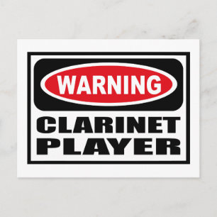 Warnung CLARINET PLAYER Postcard Postkarte