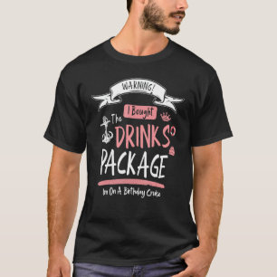 Warnung, dass ich das Getränkepaket und meinen Geb T-Shirt
