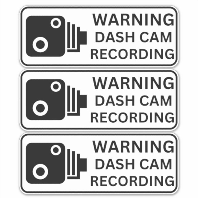 Warnung der CAM-Aufzeichnung der Fahrzeugkamera Aufkleber (Vorderseite)