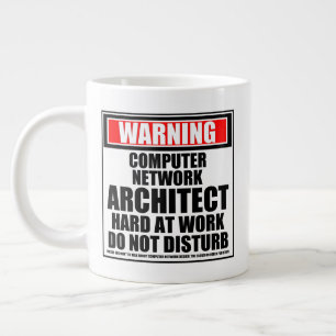 Warnung der Computer-Netzwerkarchitektur bei der A Jumbo-Tasse