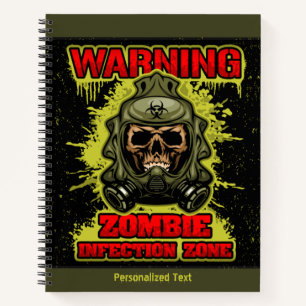 Warnung der Zombie-Infektionszone Notizbuch
