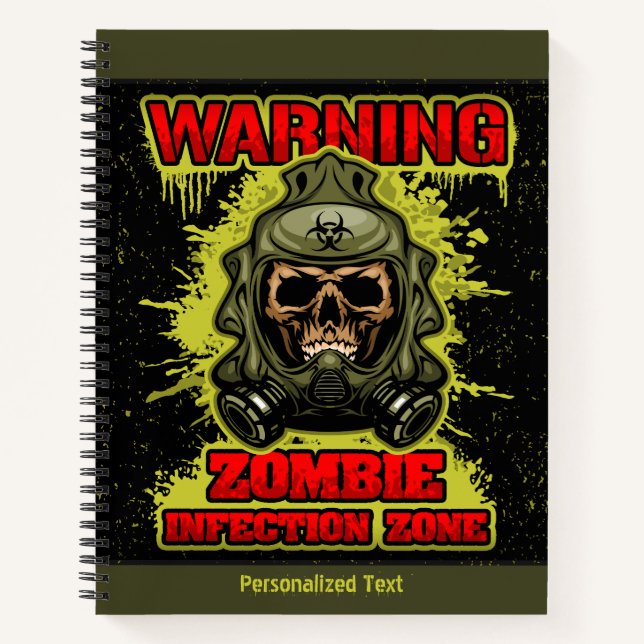 Warnung der Zombie-Infektionszone Notizbuch (Vorderseite)