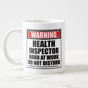 Warnung des Gesundheitsinspektors bei harter Arbei Jumbo-Tasse