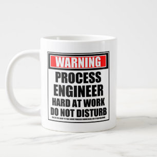 Warnung des Prozessingenieurs bei harter Arbeit Jumbo-Tasse