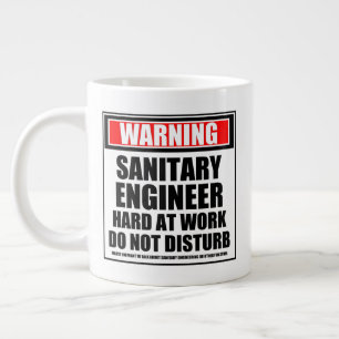 Warnung des Sanitäreinhalters bei der Arbeit Jumbo-Tasse