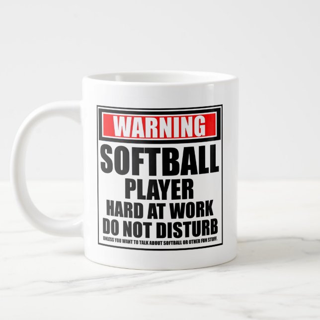 Warnung des Softball-Spielers bei der Arbeit Jumbo-Tasse (Links)