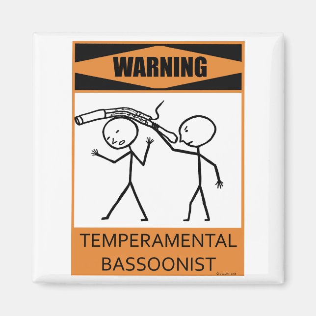 Warnung des temporären Bassoonisten Magnet (Vorne)