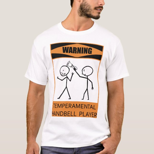 Warnung des temporären Handbell-Spielers T-Shirt (Vorderseite)