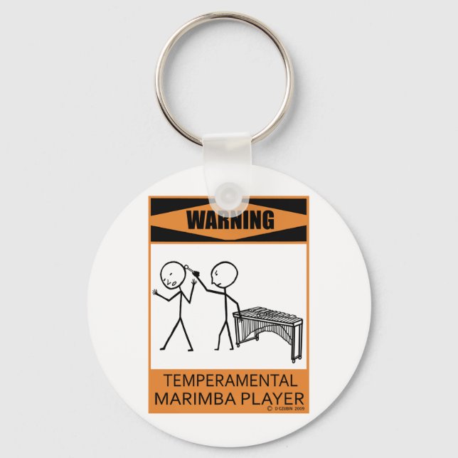Warnung des temporären Marimba-Spielers Schlüsselanhänger (Vorderseite)
