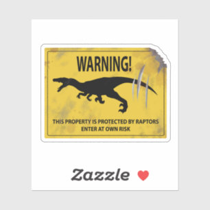 Warnung! Diese Eigenschaft wird von Raptoren gesch Aufkleber